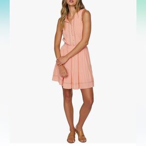 O'NEILL‎ Womens Edie Solid Short Dress, Peach Size Small